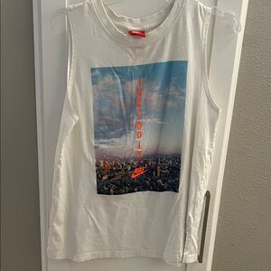 Nike White Sleeveless Tee with City Graphic